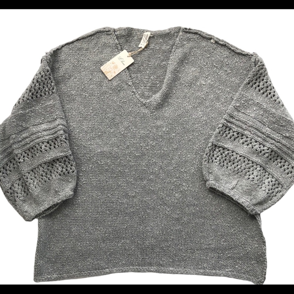 Gray loose knit sweater Llove size 2X NWT